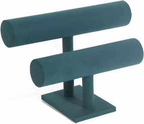 Jewelry Display Stand 2 Tier Bracelet Holder, Bracelet Display Stand, Velvet Jewelry Organizer Displays for Necklace Watches Bracelet Bangle Holder Necklace & Earring Organizer(Green)