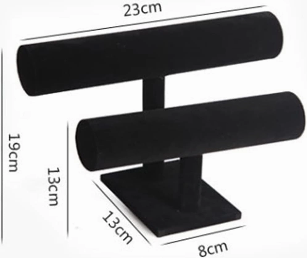 Jewelry Display Stand 2 Tier Bracelet Holder, Bracelet Display Stand, Velvet Jewelry Organizer Displays for Necklace Watches Bracelet Bangle Holder Necklace & Earring Organizer(Green)