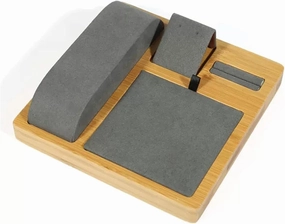 Jewelry Display Stand Velvet Wooden Jewelry Display Tray Showcase Display Organizer Rings Earrings Necklaces Bracelet Watch Display Stand for Selling Jewelry display props