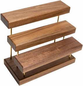 Jewelry Holder Stand Creative Light Luxury Walnut Jewelry Rack Jewelry Display Props Jewelry Display Rack Earrings Square Ladder Shelf Jewelry Display