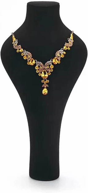 Jewelry Holder Stand Velvet Jewelry Display Bust, Necklace Mannequin Holder Stand Jewelry Mannequin Stands for Retail Stores and Trade Shows (Black) Jewelry Display