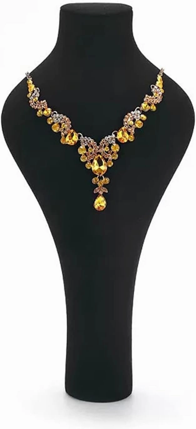 Jewelry Holder Stand Velvet Jewelry Display Bust, Necklace Mannequin Holder Stand Jewelry Mannequin Stands for Retail Stores and Trade Shows (Black) Jewelry Display