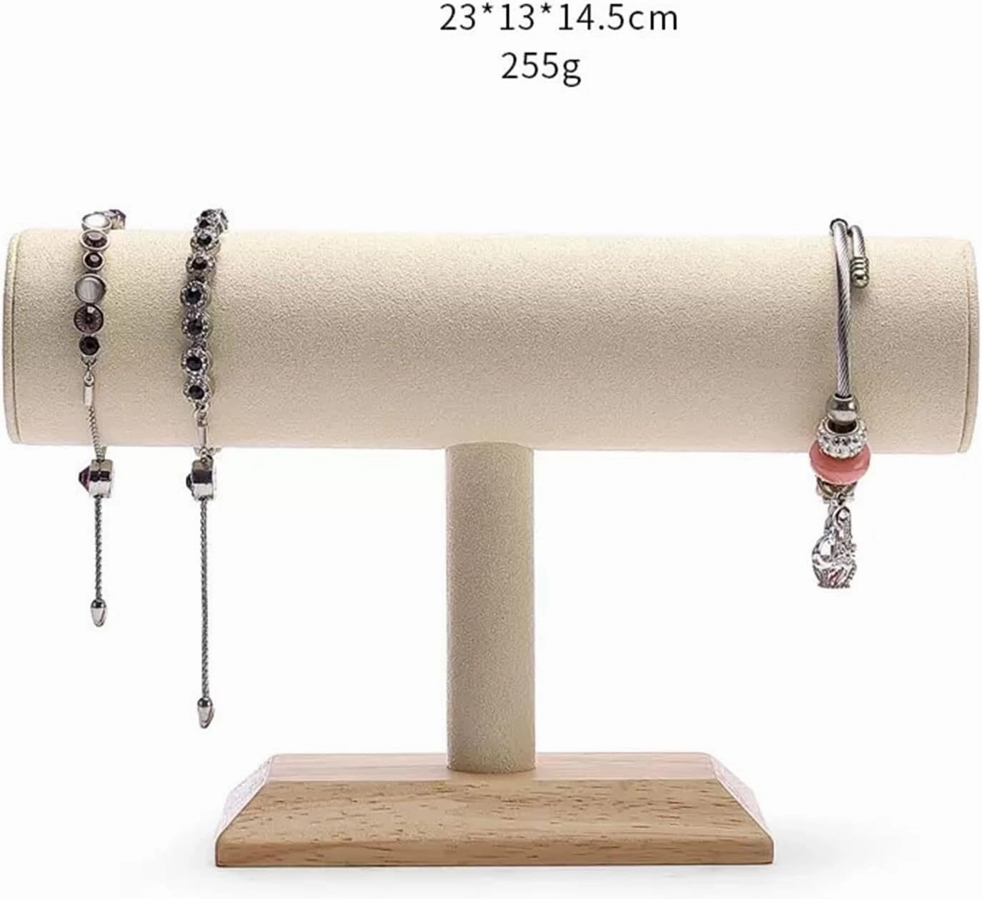 Jewelry Holder T Shape Velvet Jewelry Display Stand Detachable Bracelet Watch Holder Necklace Holder Dresser Storage Jewelry Tower Jewelry Organizer Stand(A)