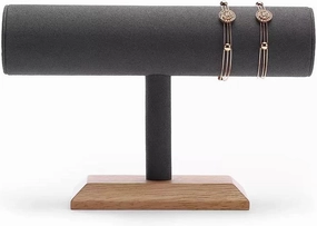 Jewelry Holder T Shape Velvet Jewelry Display Stand Detachable Bracelet Watch Holder Necklace Holder Dresser Storage Jewelry Tower Jewelry Organizer Stand(B)