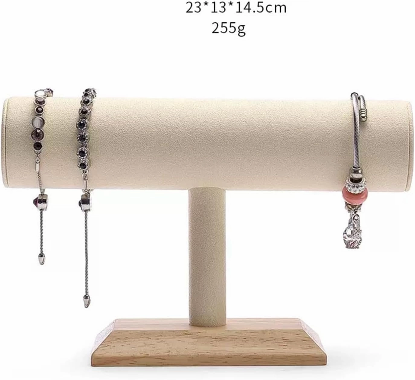 Jewelry Holder T Shape Velvet Jewelry Display Stand Detachable Bracelet Watch Holder Necklace Holder Dresser Storage Jewelry Tower Jewelry Organizer Stand(B)