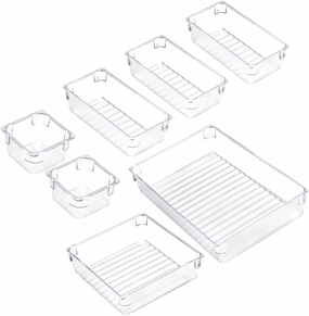 Jewelry Organizer Box Makeup Drawer 7-piece Storage Set Plastic for Home Office