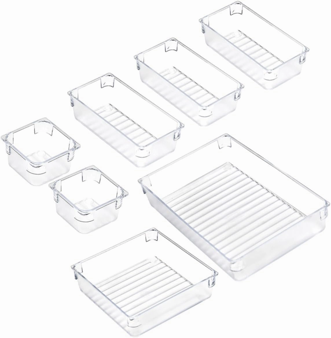 Jewelry Organizer Box Makeup Drawer 7-piece Storage Set Plastic for Home Office