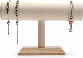 Jewelry Stand T Shape Velvet Jewelry Display Removable Bracelet Holder Jewelry Stand Necklace Stand Jewelry Towers and Watch Holder for Home Organization Jewelry holder Jewelry Display ( Color : Brass