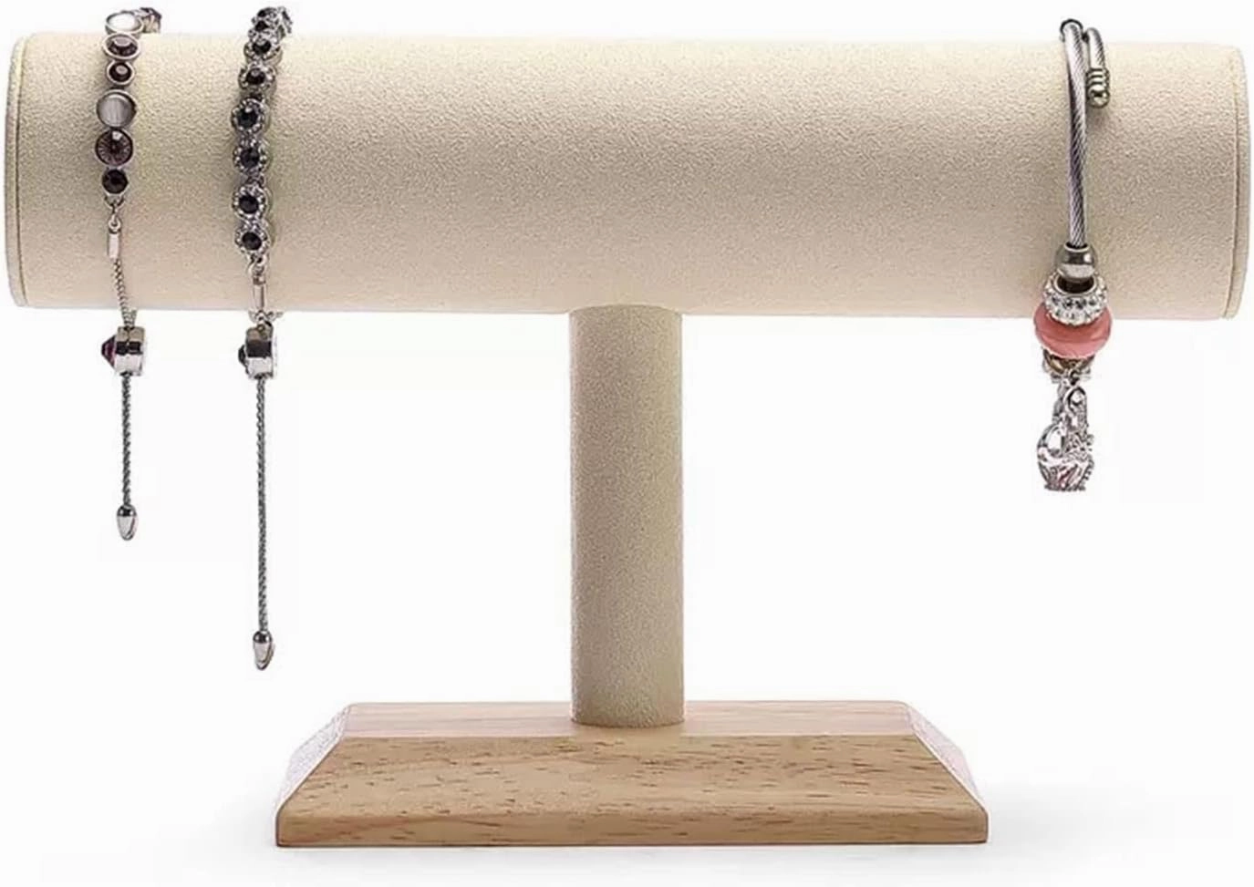 Jewelry Stand T Shape Velvet Jewelry Display Removable Bracelet Holder Jewelry Stand Necklace Stand Jewelry Towers and Watch Holder for Home Organization Jewelry holder Jewelry Display ( Color : Brass