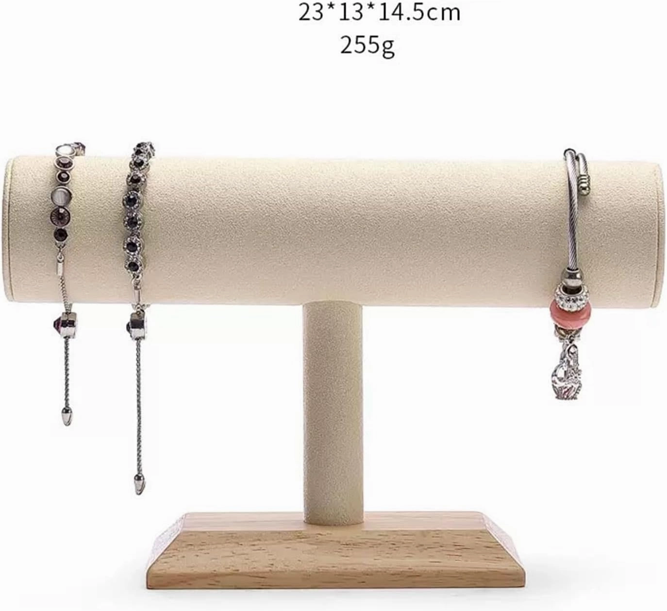 Jewelry Stand T Shape Velvet Jewelry Display Stand Detachable Bracelet Watch Holder Necklace Holder Dresser Storage Jewelry Tower Jewelry Storage Rack(A)