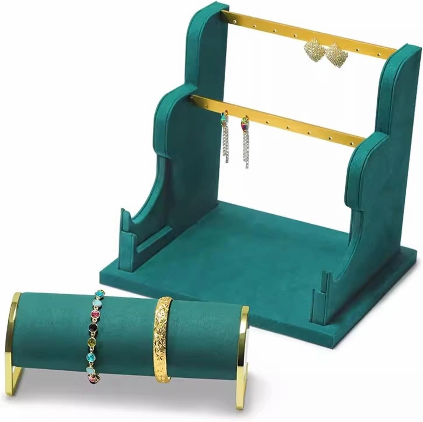 Jewelry Towers Earring Display Holder, Velvet Jewelry Display Stand, Detachable Bracelet Display Organizer Stand, Jewelry Holder for Watch Display Jewelry Rack (Color : A)