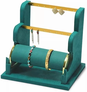 Jewelry Towers Earring Display Holder, Velvet Jewelry Display Stand, Detachable Bracelet Display Organizer Stand, Jewelry Holder for Watch Display Jewelry Rack (Color : A)