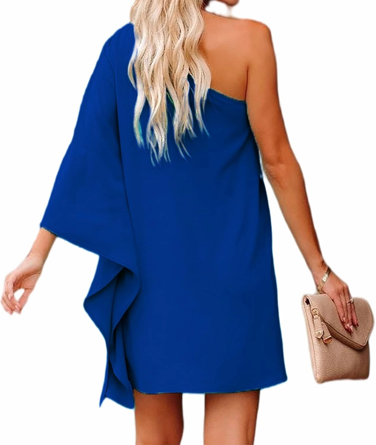 Jhsnjnr Women's Casual Batwing Sleeve One Shoulder Dresses Summer Club Party Cocktail Dresses