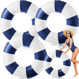 Jumbo Inflatable Pool Float 47.24 Inch Floaties Pool Tubes Classic Striped Pool Rings for Teens Adult Inflatable Inner Tube for Swimming Pool Beach