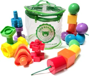 Jumbo Lacing Beads for Toddlers and Nuts & Bolts | 2-in-1 Montessori Educational Preschool Toys - Matching Fine Motor Skills Toddler Games with Toy Storage & Learning Activities eBook