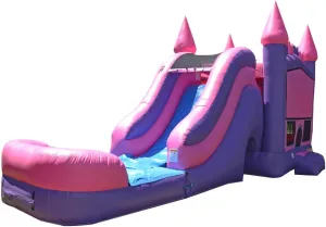 JumpOrange Commercial Grade Inflatable Princess Bricks Titan Bounce House with Slide Combo and Blower, Party Combo Moonwalk, 100% PVC VINYL