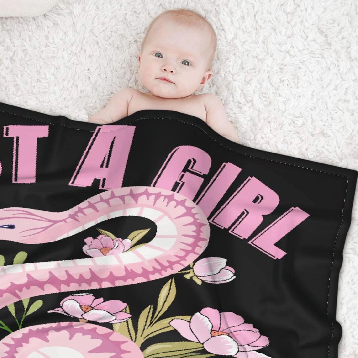 Just A Girl Loves Snakes Blanket Lightweight Cozy Flannel Fleece Throw Blanket Best Gift Home Decor for Bed Couch Outdoor Camping 60"x50" M for Teens