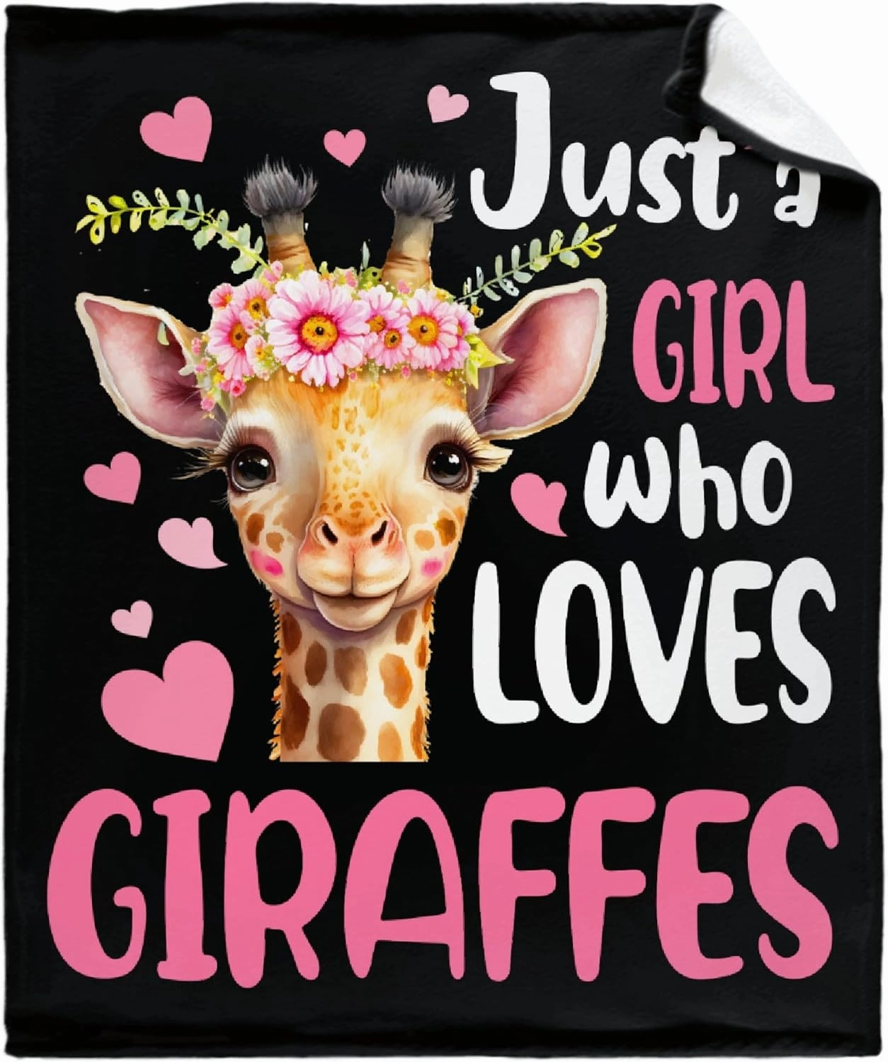 Just A Girl Who Loves Giraffes Blanket Lightweight Cozy Flannel Fleece Throw Blanket Best Gift Home Decor for Bed Couch Outdoor Camping 50"x40" S for Kids