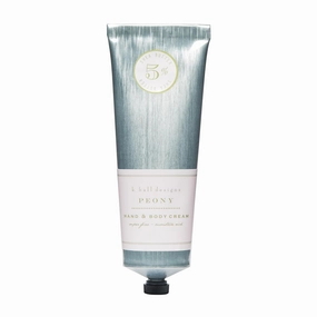 K. Hall Designs Peony Hand & Body Cream, Peaceful Peony Scent with Watery Notes, Shea Butter Lotion for Men & Women, Relieves Dry Skin & Cracked Hands, 3.4 fl oz
