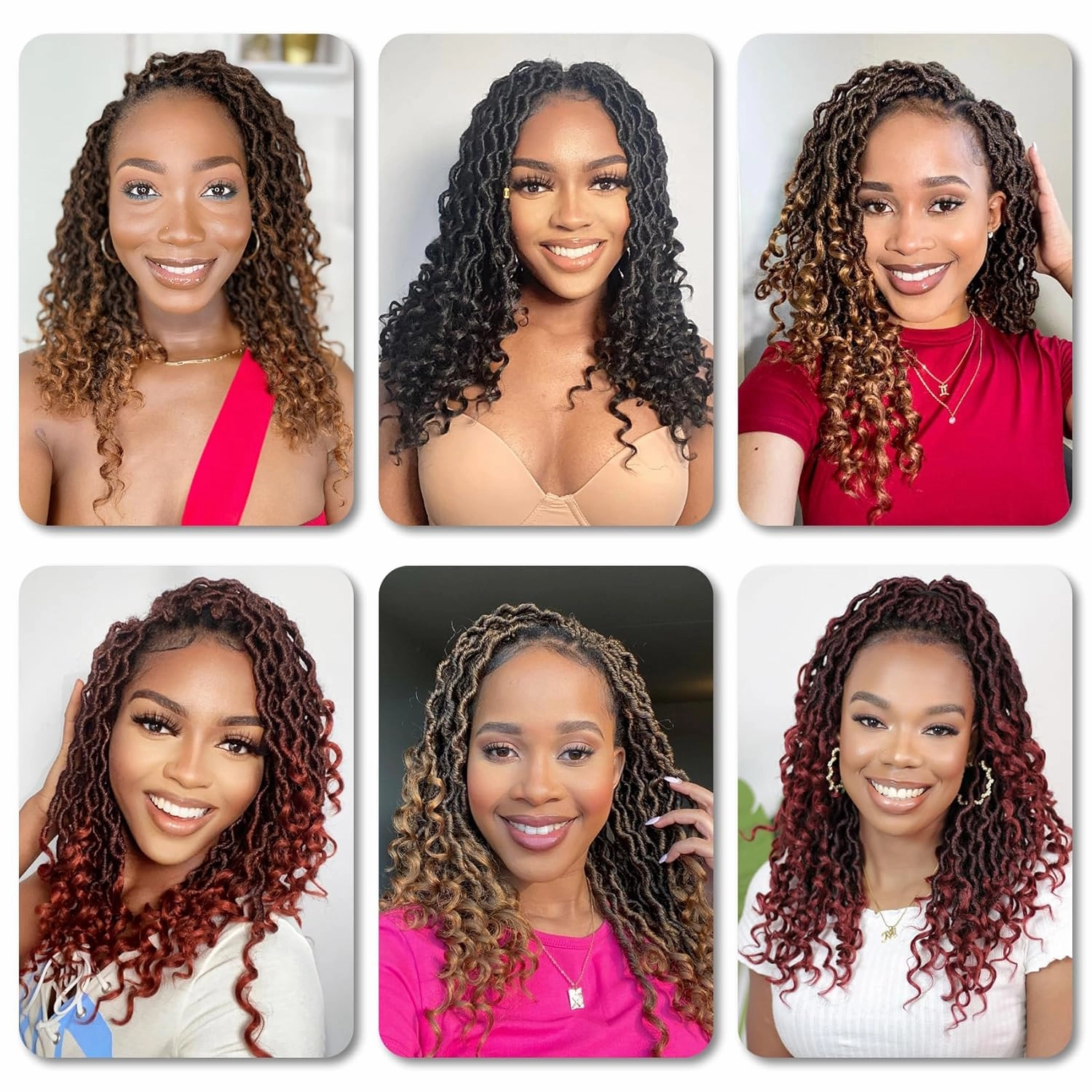 Karida Goddess Locs Crochet Hair 12 Inch, 8 Packs Upgraded Crochet Hair for Black Women, Pre Looped Crochet Faux Locs With Curly Ends (12 Inch (Pack of 8), 1#)
