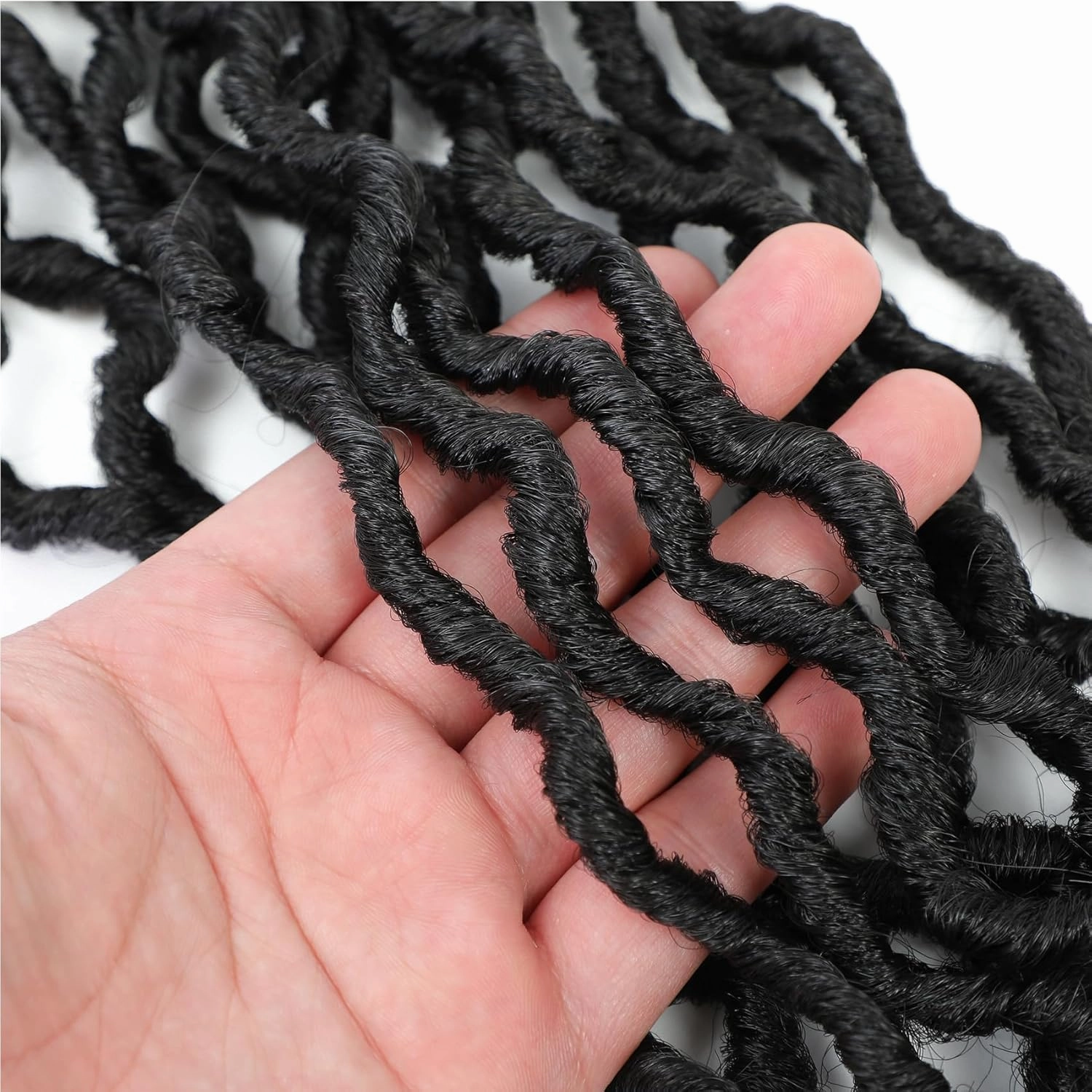 Karida Goddess Locs Crochet Hair 12 Inch, 8 Packs Upgraded Crochet Hair for Black Women, Pre Looped Crochet Faux Locs With Curly Ends (12 Inch (Pack of 8), 1#)