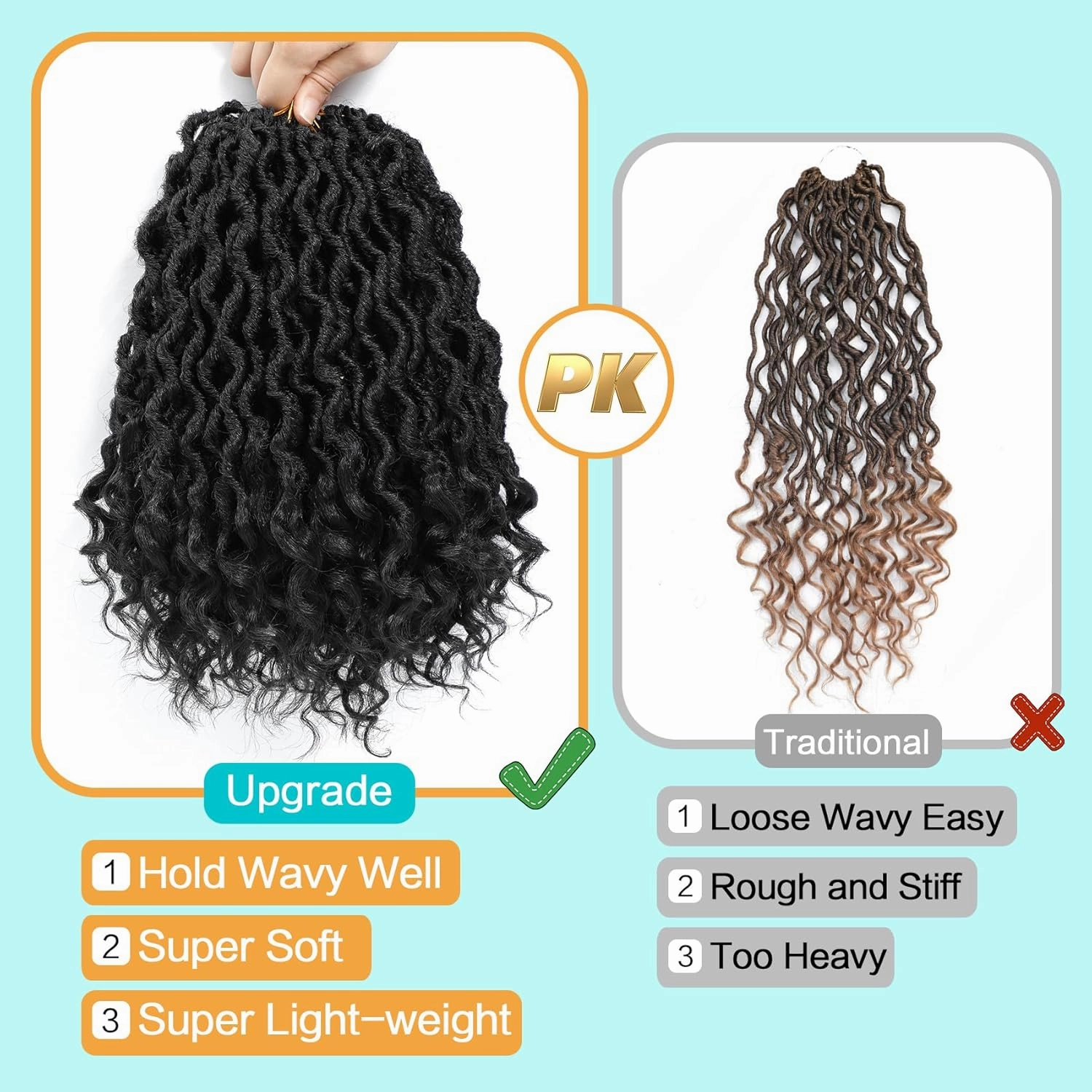 Karida Goddess Locs Crochet Hair 12 Inch, 8 Packs Upgraded Crochet Hair for Black Women, Pre Looped Crochet Faux Locs With Curly Ends (12 Inch (Pack of 8), 1#)