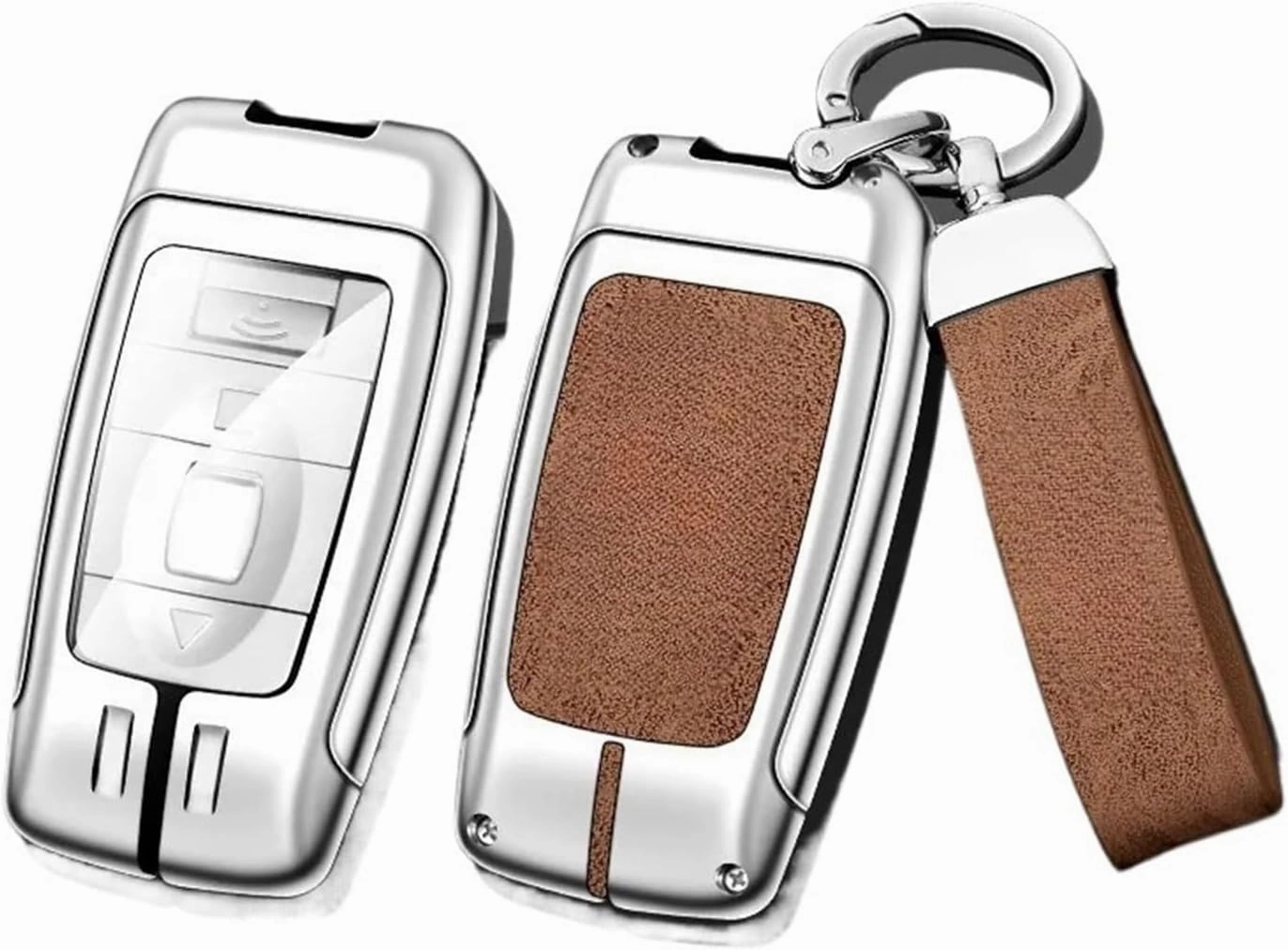 Key Cover Use Compatible for Rolls-Royce Cullinan Phantom Ghost Wraith Dawn Key Case Shell Buckle(Matte Gray)