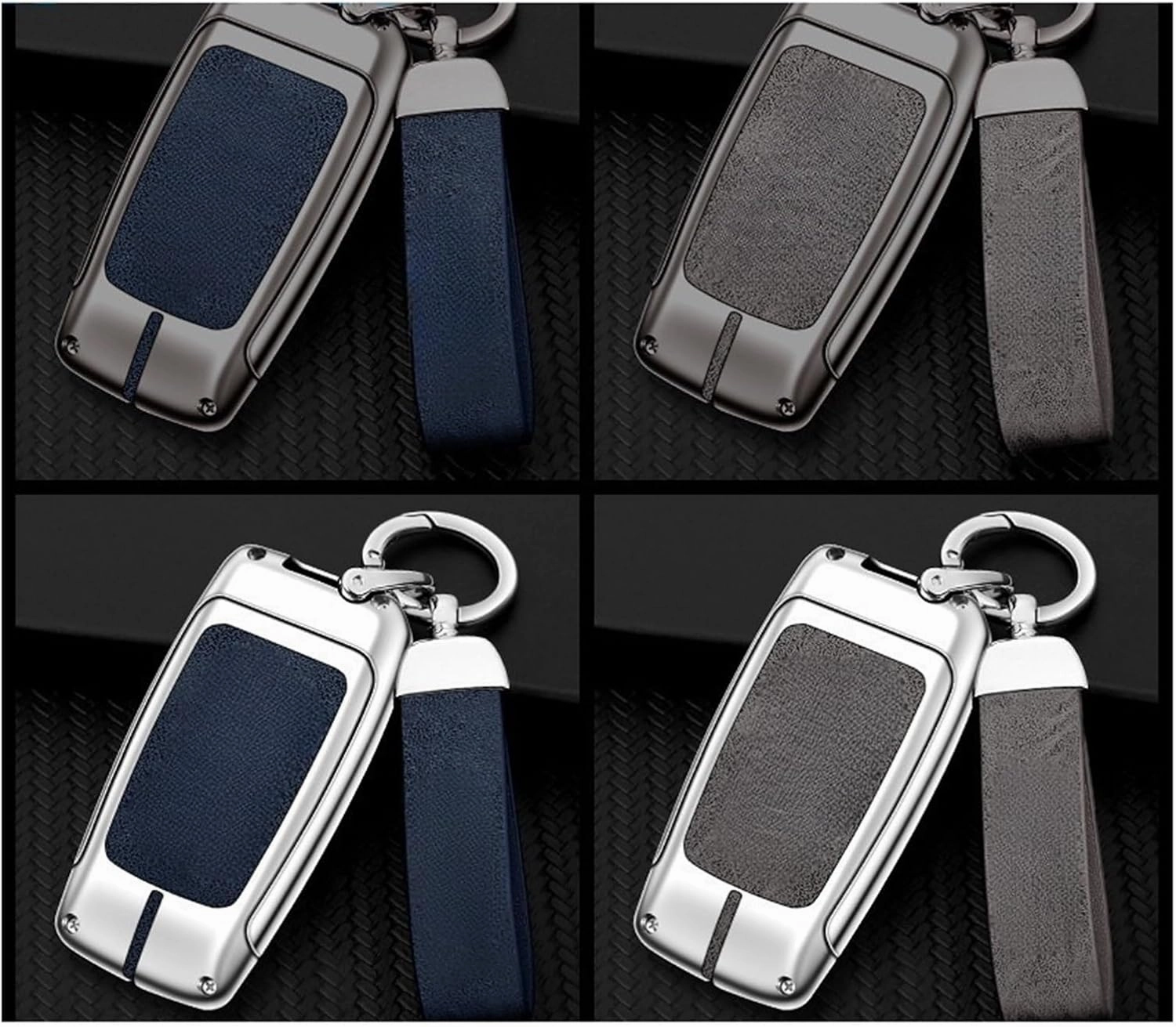Key Cover Use Compatible for Rolls-Royce Cullinan Phantom Ghost Wraith Dawn Key Case Shell Buckle(Matte Gray)