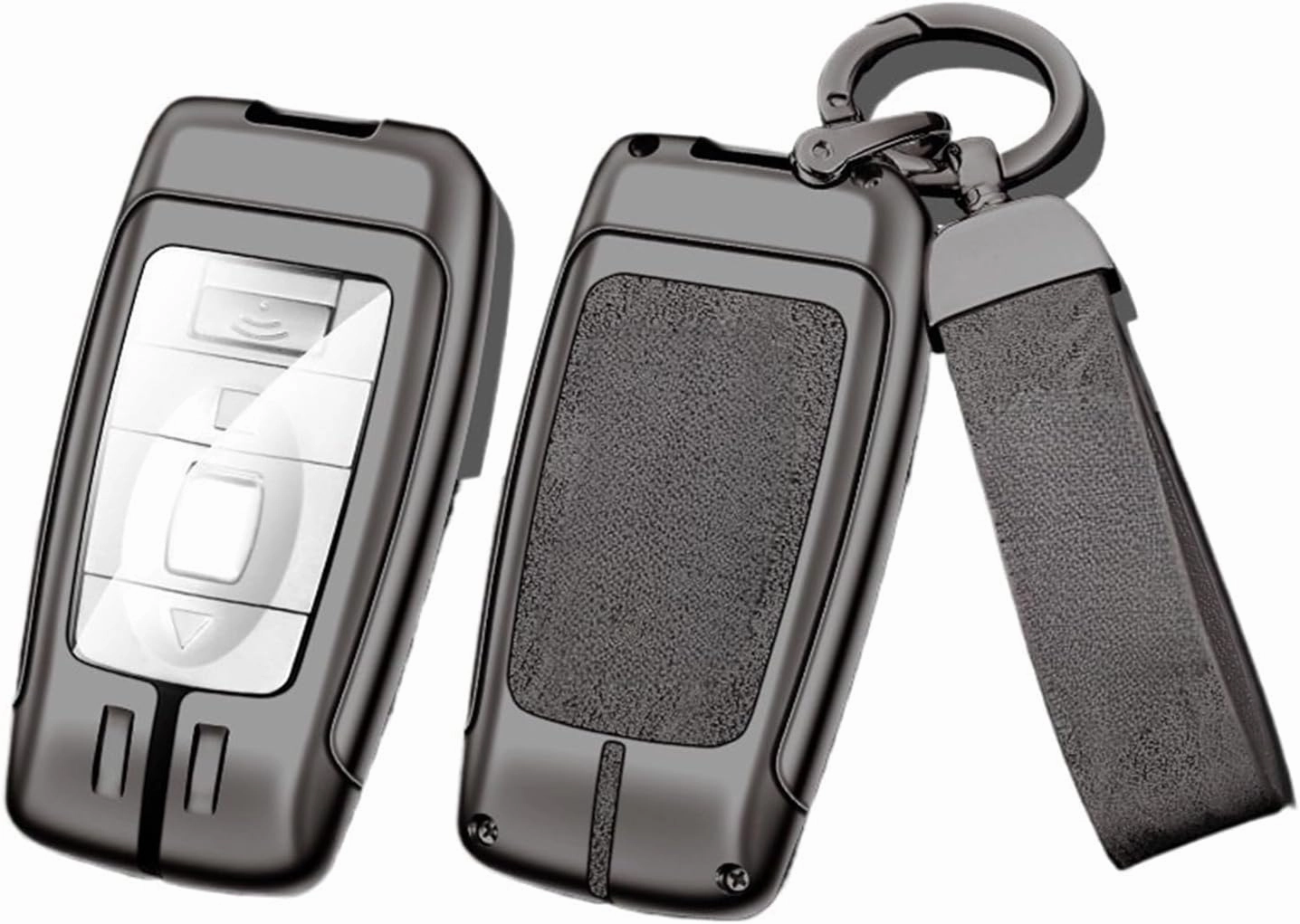 Key Cover Use Compatible for Rolls-Royce Cullinan Phantom Ghost Wraith Dawn Key Case Shell Buckle(Matte Gray)