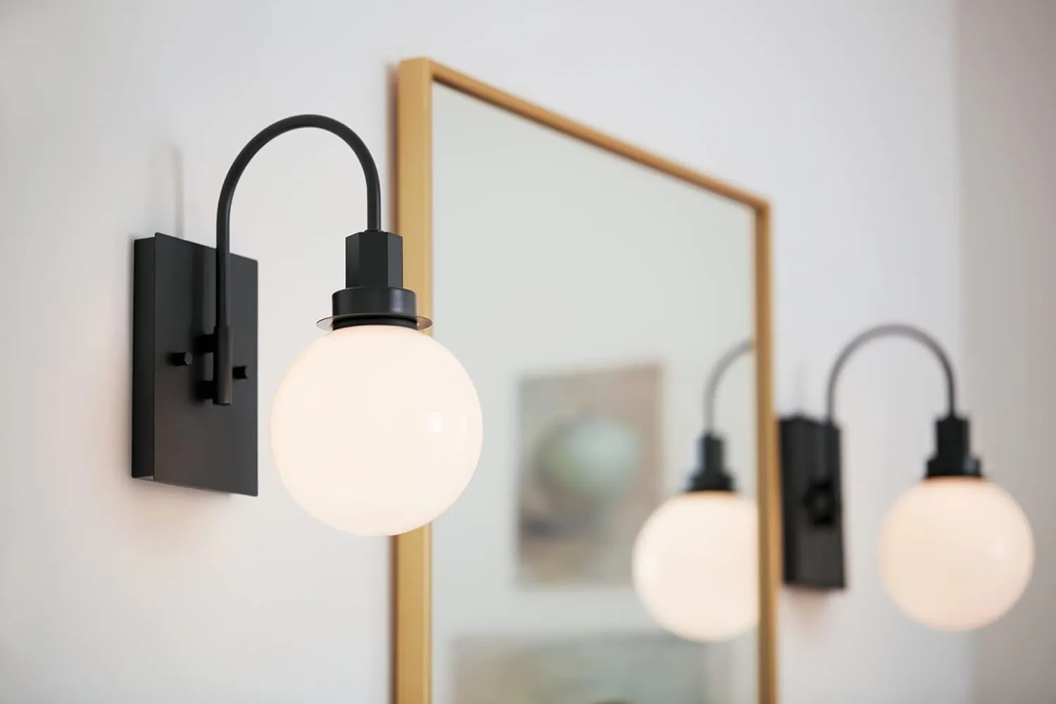 Kichler Hex 11.5 Inch 1 Light Wall Sconce with Opal Glass in Black