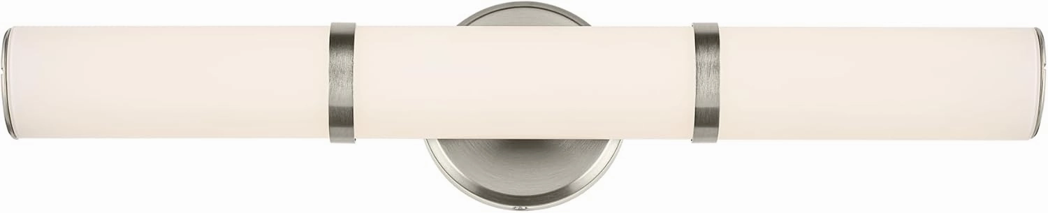 Kichler Rosh 24.25" LED Medium Bath Bar with White Glass in Champagne Bronze, Modern Minimalist, for Vanity, Fireplace, Buffet, Hallway, Vanity Mirror, (24.25" W x 5" H), 55188CPZLED