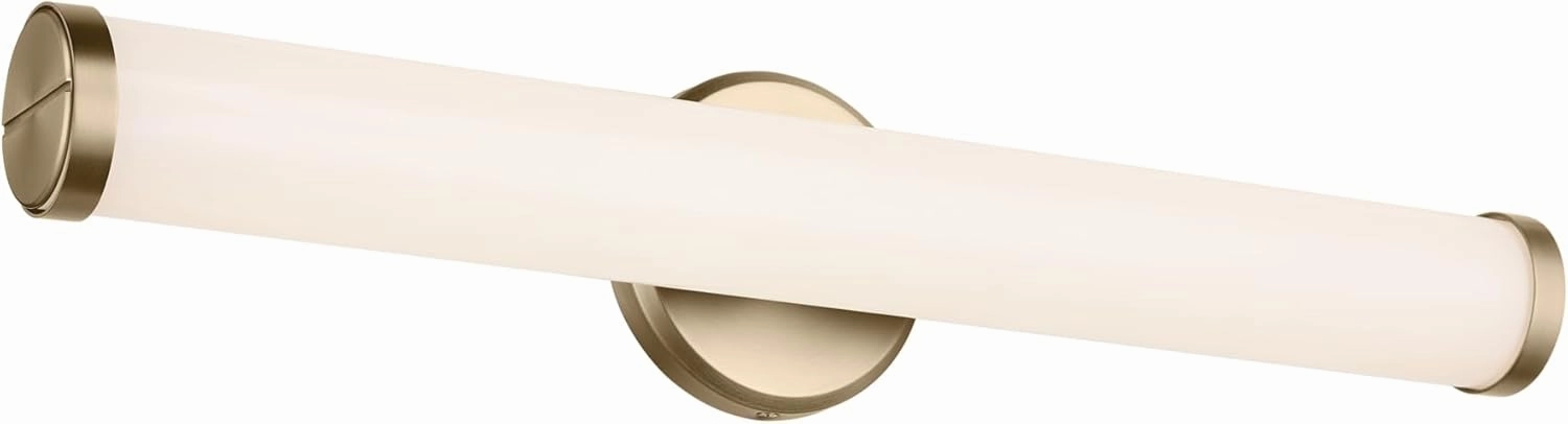 Kichler Rosh 24.25" LED Medium Bath Bar with White Glass in Champagne Bronze, Modern Minimalist, for Vanity, Fireplace, Buffet, Hallway, Vanity Mirror, (24.25" W x 5" H), 55188CPZLED