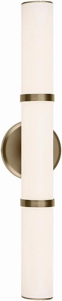 Kichler Rosh 24.25" LED Medium Bath Bar with White Glass in Champagne Bronze, Modern Minimalist, for Vanity, Fireplace, Buffet, Hallway, Vanity Mirror, (24.25" W x 5" H), 55188CPZLED