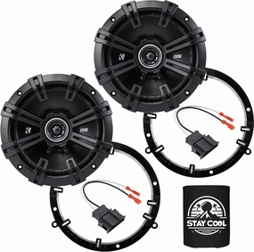 KICKER Speakers 6.5 inch for Volkswagen Passat 1998-2015 Upgrade Kit - Pair of DS Series with Adapters and Harness, Coaxial 6 1/2 Car Audio Front Door Speaker for VW DSC650, 43DSC6504