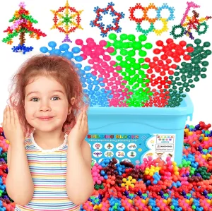 Kids Building Toys 600Pcs Colorful Building Blocks STEM Toys for Kids Toddlers Educational Kindergarten Toy Interlocking Plastic Building Block Set for Preschool Girls Boys Age 3  3 4 5 6 7 8 Year Old