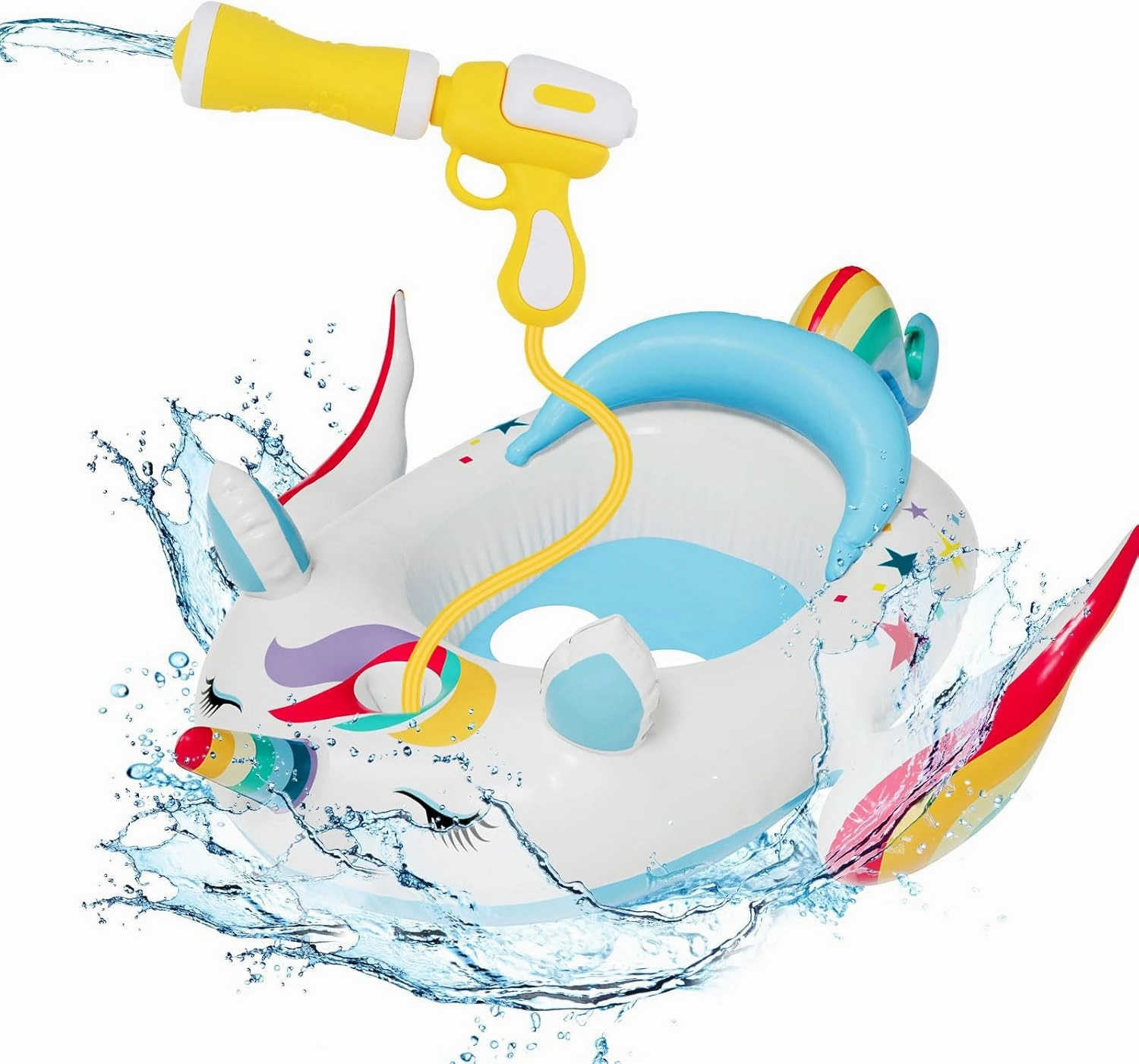Kids Inflatable Pool Float with Integrated Squirt Gun,Fun Ride,on Float for Toddlers(Ages 3-8), Exciting Swimming Pool Toy for Boys and Girls