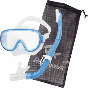 Kids Snorkel Set Age 4-9 Snorkeling Gear for Kids Youth, Kids Snorkel Mask & Snorkel Set, Semi-Dry Top, Panoramic Wide View Snorkel Mask, Swimming Diving Package w/Travel Bag RC0203