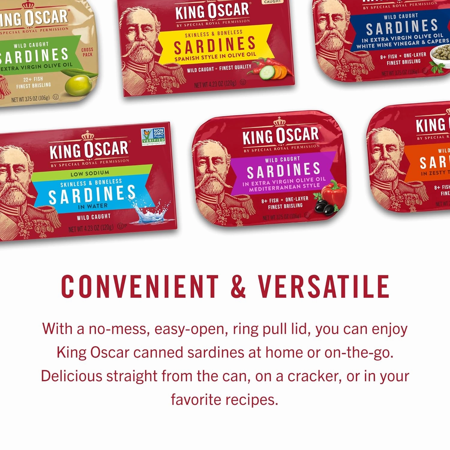 King Oscar Wild Caught Sardines in Extra Virgin Olive Oil 3.75 Ounce (Pack of 4)