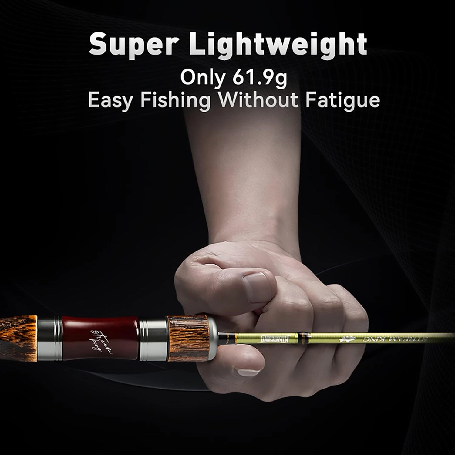 Kingdom Stream King Carbon Ultralight Spinning Casting Fishing Rods 1.45m/1.65m 4.8ft/5.4ftUL Power MF Action Baitcasting Travel River Rod
