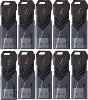 Kingston 64GB DataTraveler Exodia Onyx USB 3.2 Flash Drive (Matte Black) (10-Pack)