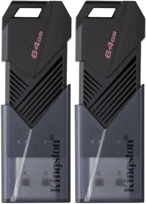 Kingston 64GB DataTraveler Exodia Onyx USB 3.2 Flash Drive (Matte Black) (2-Pack)