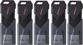 Kingston 256GB DataTraveler Exodia Onyx USB 3.2 Flash Drive (Matte Black) (5-Pack)