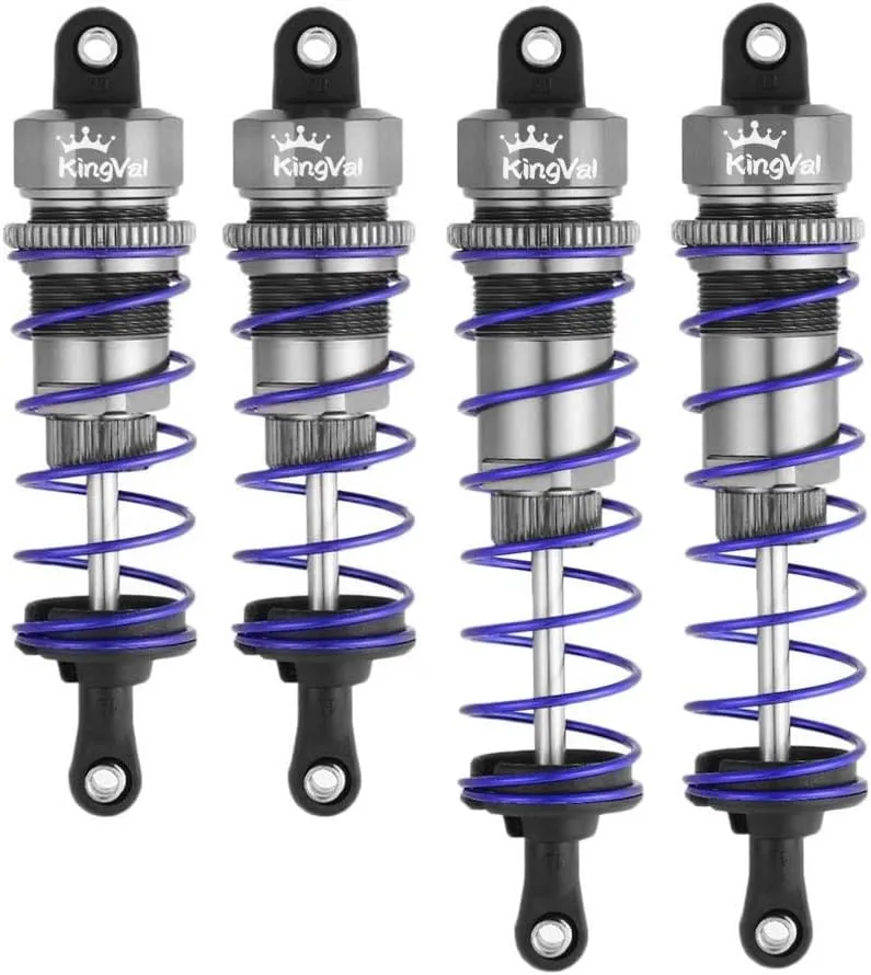 KingVal Replacement Aluminum 92mm Front and 105mm Rear Shock Absorber Damper Combo Compatible with ZD Racing HSP Redcat Hongnor LRP HPI Hobao Wltoys 1/10 RC Car Buggy Truggy Truck (Gray)