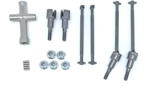 KingVal Replacement Metal Front and Rear Drvie Shaft Kit Combo RC Spare Parts Compatible with JJRC Q117-A Q117-B Q117-C Q117-D RC Car