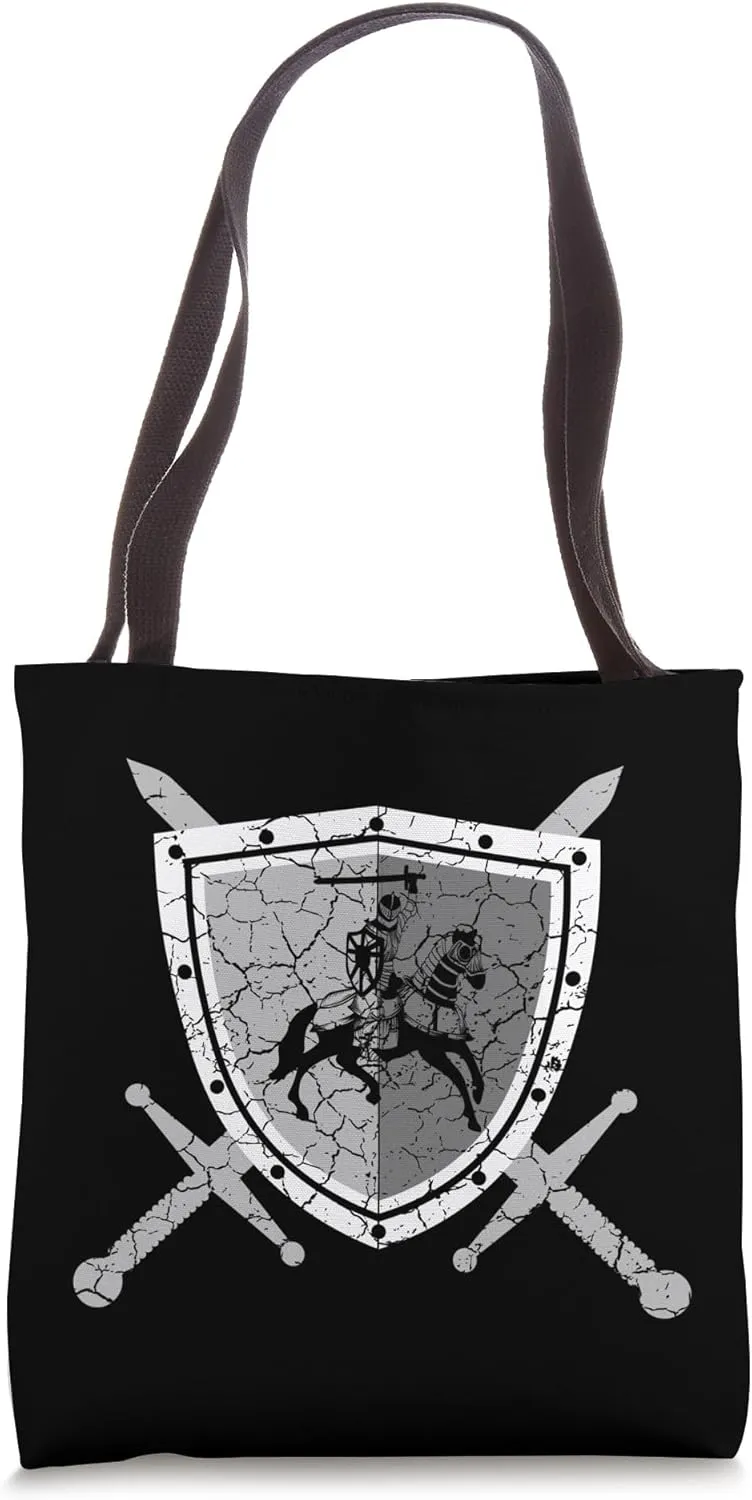 Knight armor with lions on the breastplate Medieval knight Tote Bag