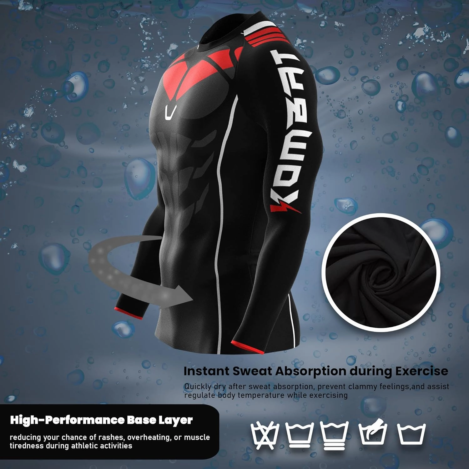 KOMBAT USA Knight Wing Rash Guard for Men | Mens Long Sleeve Nogi - Jiu Jitsu - MMA | Compression Shirt | BJJ Rash Guards