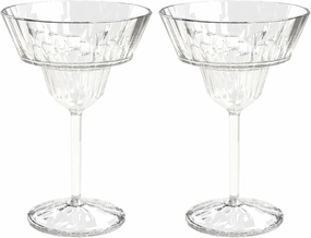 Koziol Superglas Club No. 16, Set of 2, 250 ml, Margarita Glass Made of Crystal-Clear Plastic, Luxurious, Unbreakable, Reusable, for Parties and Camping