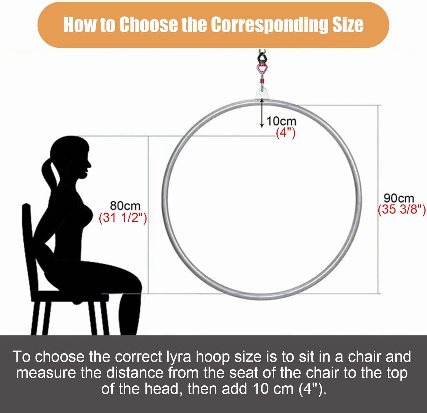 Kunovo Single Point Aerial Yoga Hoop, Lyra Ring Set Include 1 Aerial Hoop, 1 Swivel Buckle, 1 Wall Buckle, 2 Carabiners, 1 Nylon Strap, 1 Anti-Slip Tape