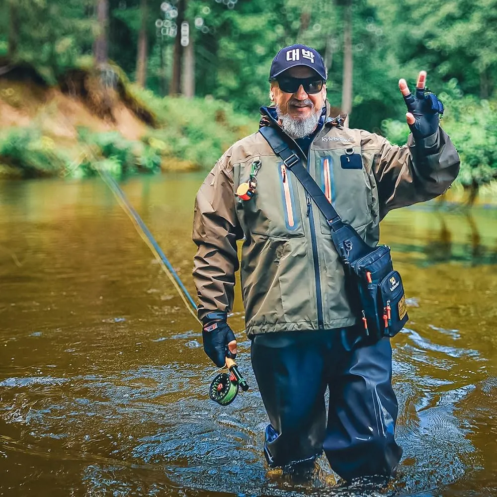 Kylebooker Fly Fishing Wading Jacket Outdoor Activities Waterproof Wader Jackets for Men and Women