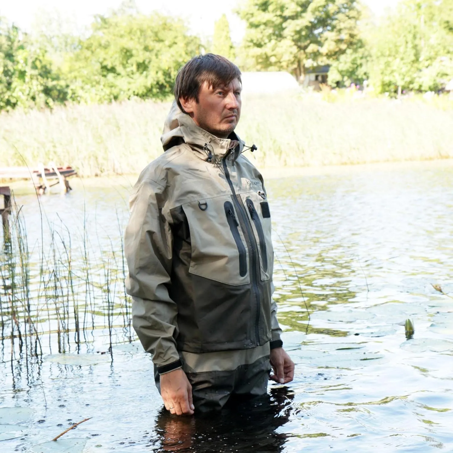 Kylebooker Fly Fishing Wading Jacket Outdoor Activities Waterproof Wader Jackets for Men and Women